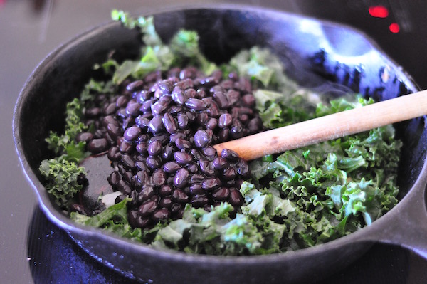black beans with kale