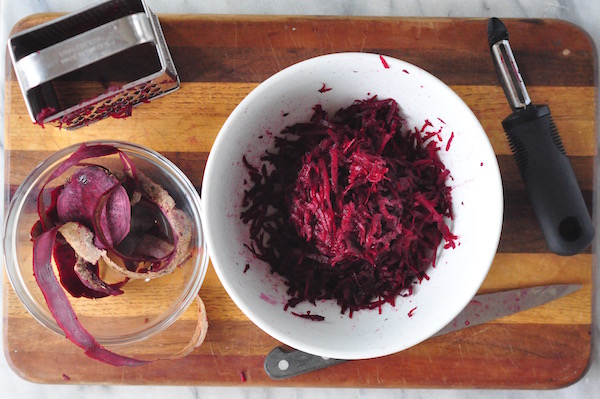grated beetroot