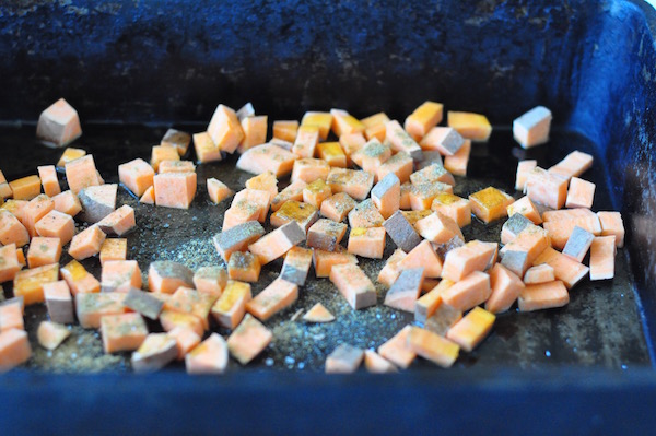 roasting sweet potatoes