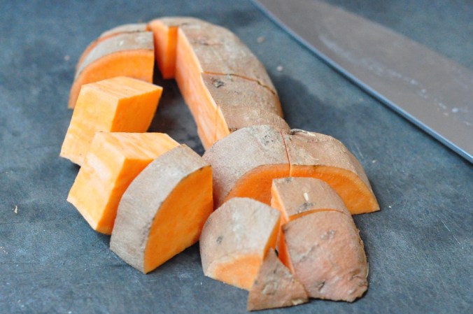 chopped sweet potato