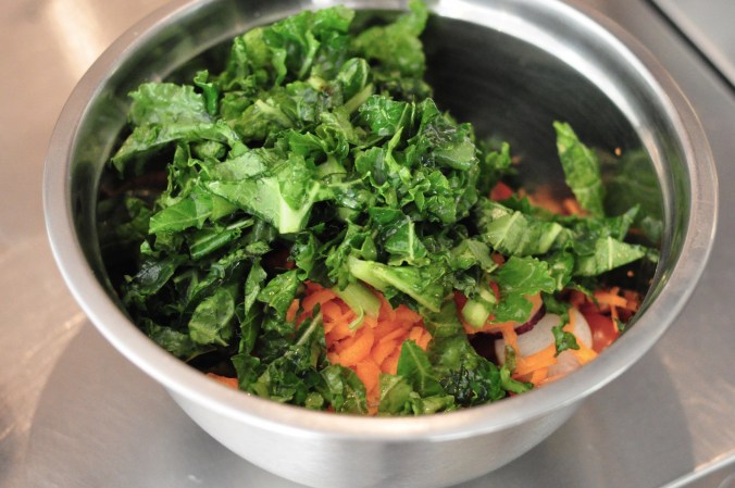 kale in salad bowl