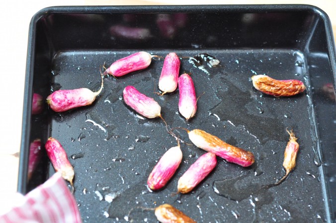 roasted radishes