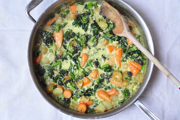 veggies with coconut milk