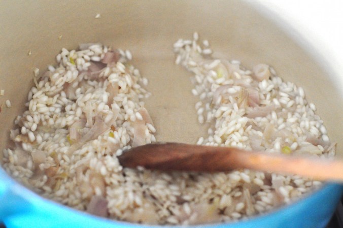 shallots, garlic, arborio rice 2